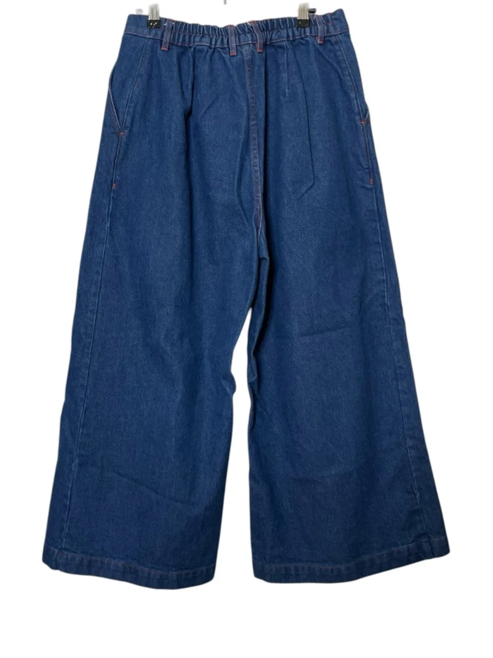 Big Bud Press Wide Leg Trousers Women’s Medium Petite Indigo Dark Wash Retro - Picture 5 of 12